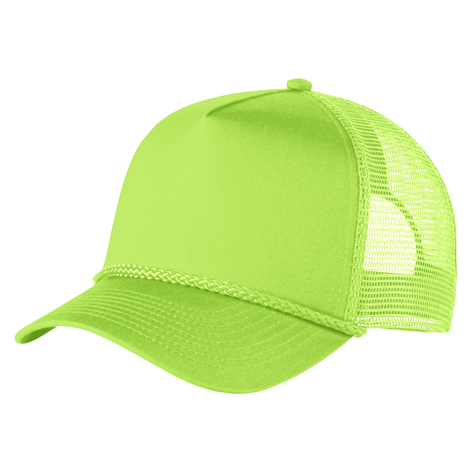 FlyFlyPromos - Structured 5 Panel Curved Bill Trucker Cap with Rope Image 19 - Promotional Product